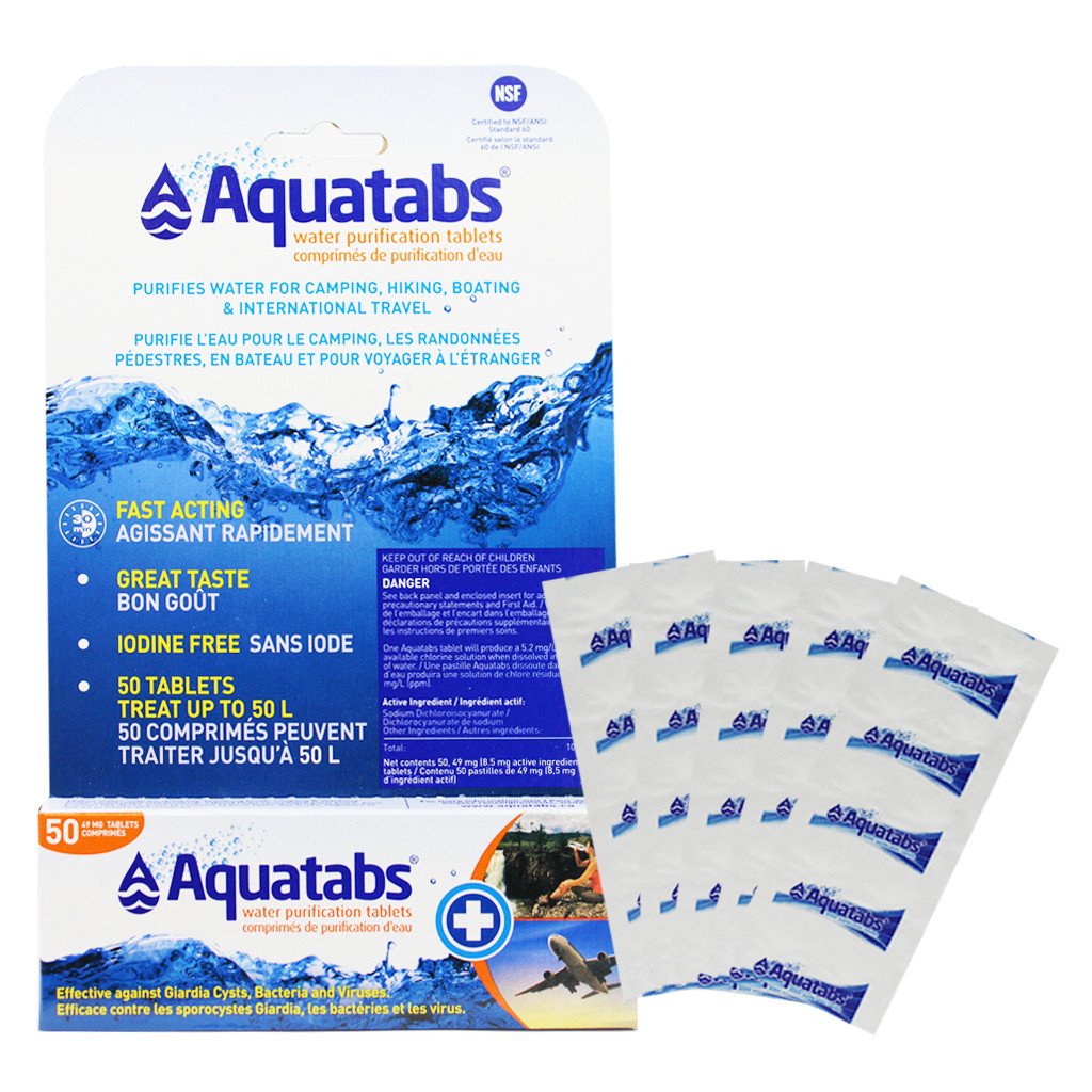 AQUATABS® Water Purification Tablets for 1 L Extra Strength, 50 / pkg.