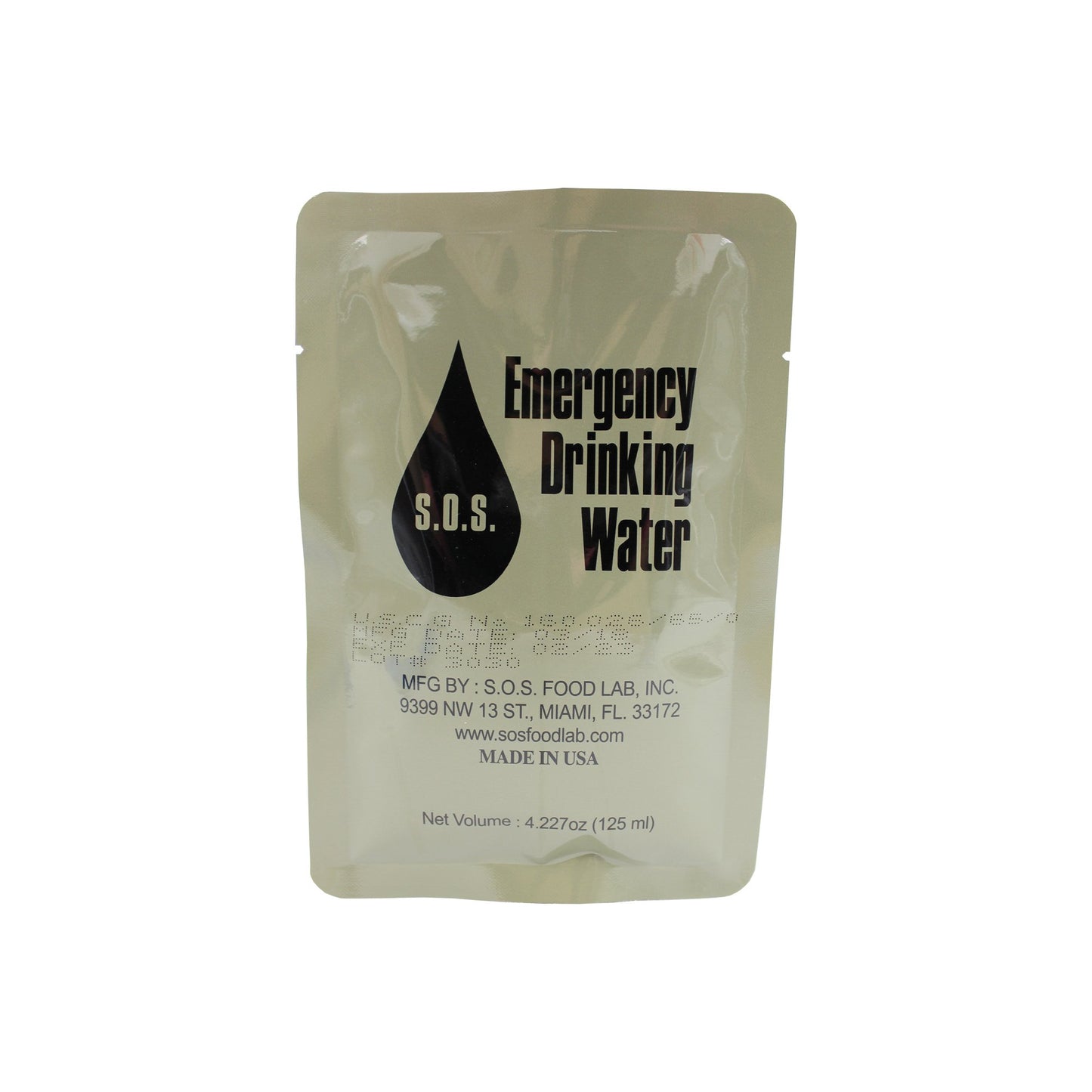 S.O.S Emergency Drinking Water 125ml - Military Water