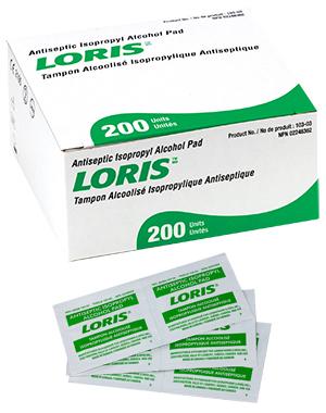 Antiseptic Isopropyl "LORIS" Alcohol Pads (200/box)