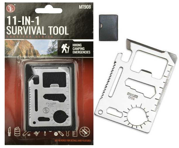 11-in-1 Multi-Function Survival Tool Credit Card Size