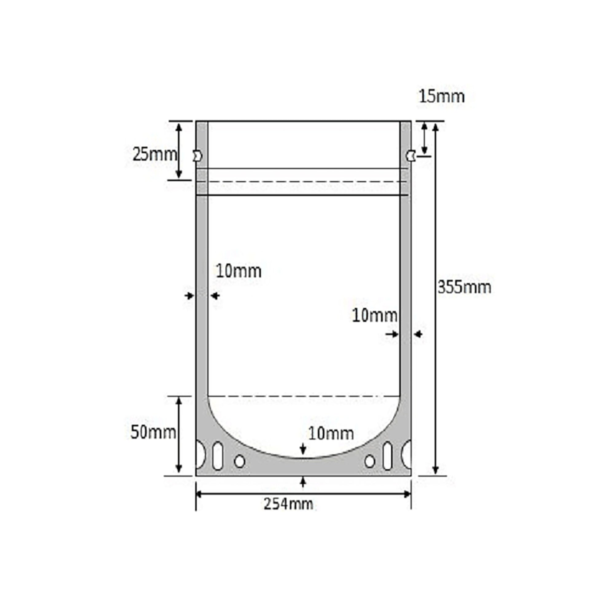 1 Gallon Mylar Bag with Ziplock Case of 50- 5.0 Mil: 25.40cm x 35.56cm x 10.16cm (10 inch x 14 inch x 4 inch) measurements