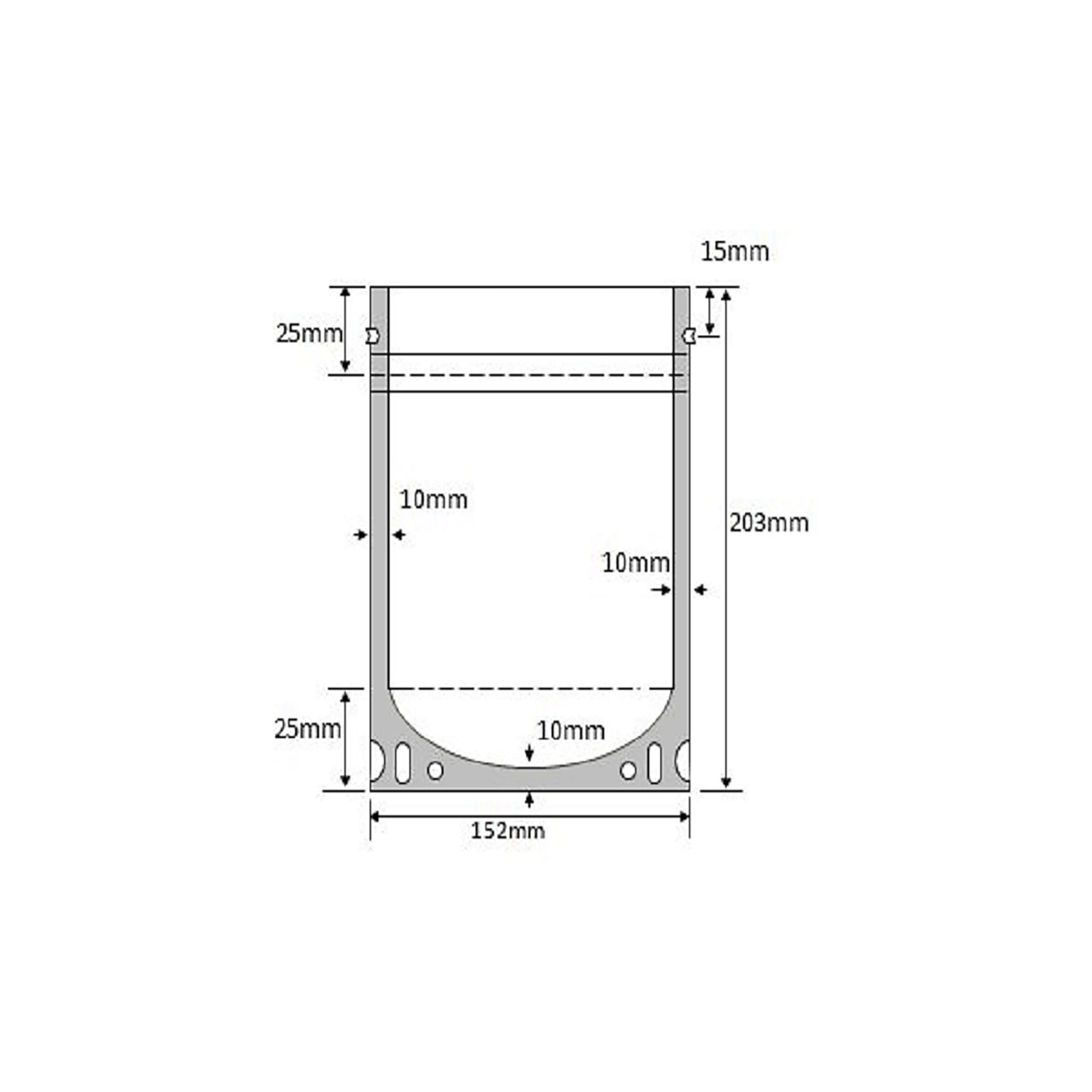 1 Quart Mylar Bag with Ziplock- 5.0 Mil: 15.24cm x 20.32cm x 0.8cm (6 inches x 8 inches x 2 inches) measurements