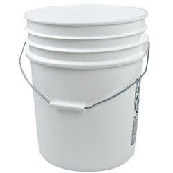 5 Gallon Food Grade Plastic White Bucket / Pail w/handle