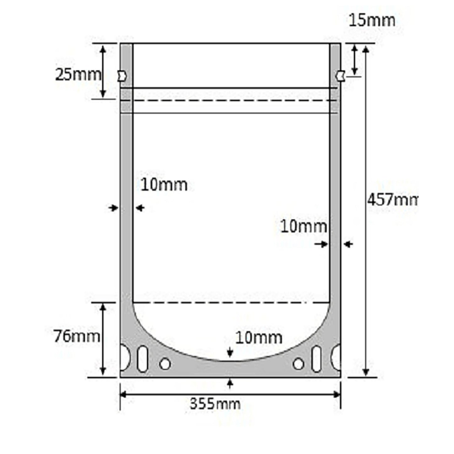 2 Gallon Mylar Bag with Ziplock Case of 50 - 5.0 Mil: 35.56cm x 45.72cm x 15.24cm (14 inches x 18 inches x 6 inches) measurements