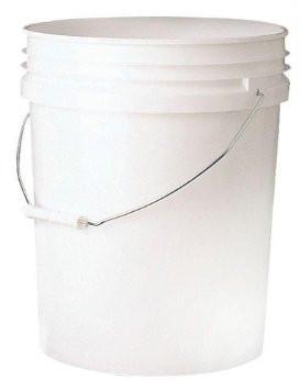 5 Gallon Food Grade Plastic White Bucket / Pail w/handle