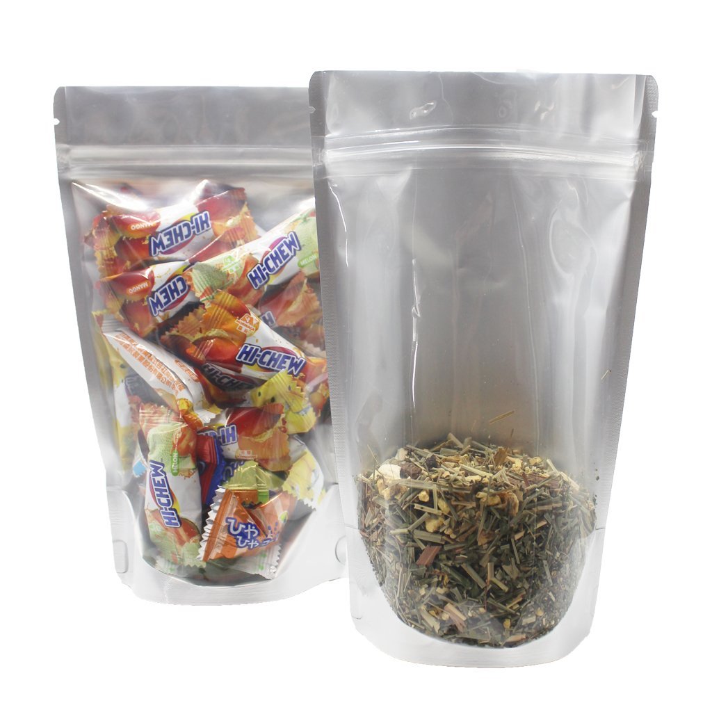 8 oz One Side Clear 5.0 Mil Stand Up Barrier Pouch - 23.8cm x 15cm x 4.1cm (9.37 in x 5.91 in x 1.61 in)