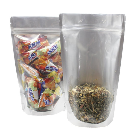 8 oz One Side Clear 5.0 Mil Stand Up Barrier Pouch - 23.8cm x 15cm x 4.1cm (9.37 in x 5.91 in x 1.61 in)