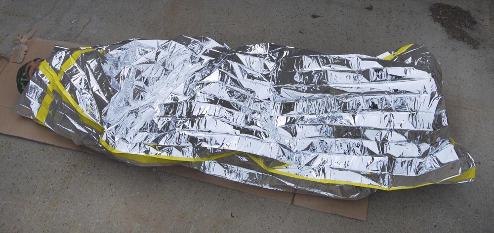 Emergency Mylar Sleeping Bag usage