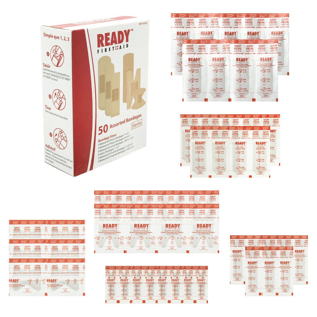 Ready First Aid 50 Assorted Bandages