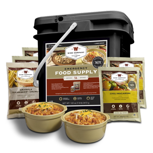 Wise 56 Serving Breakfast and Entree Package in Portable Sealed Bucket