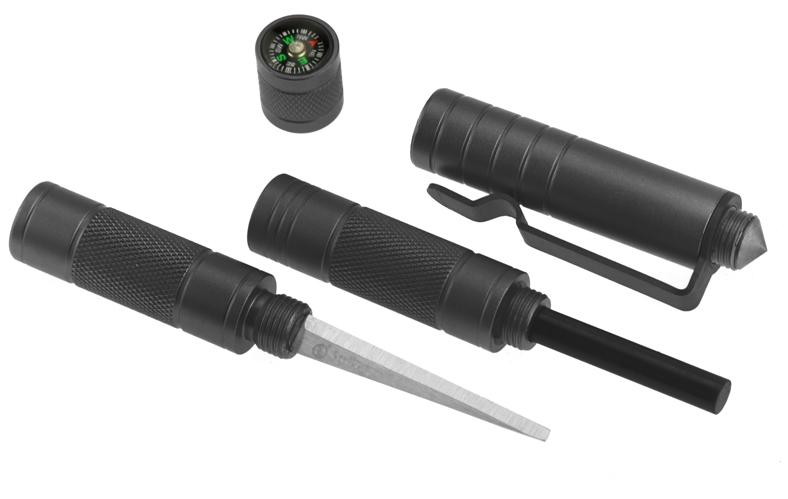 5 - 1 Compact Survival Tool, Compass, Punch, Striker, Flint, Whistle