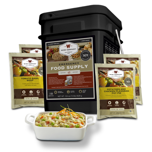 Wise 60 Serving Entree Only Package in portable sealed food grade bucket