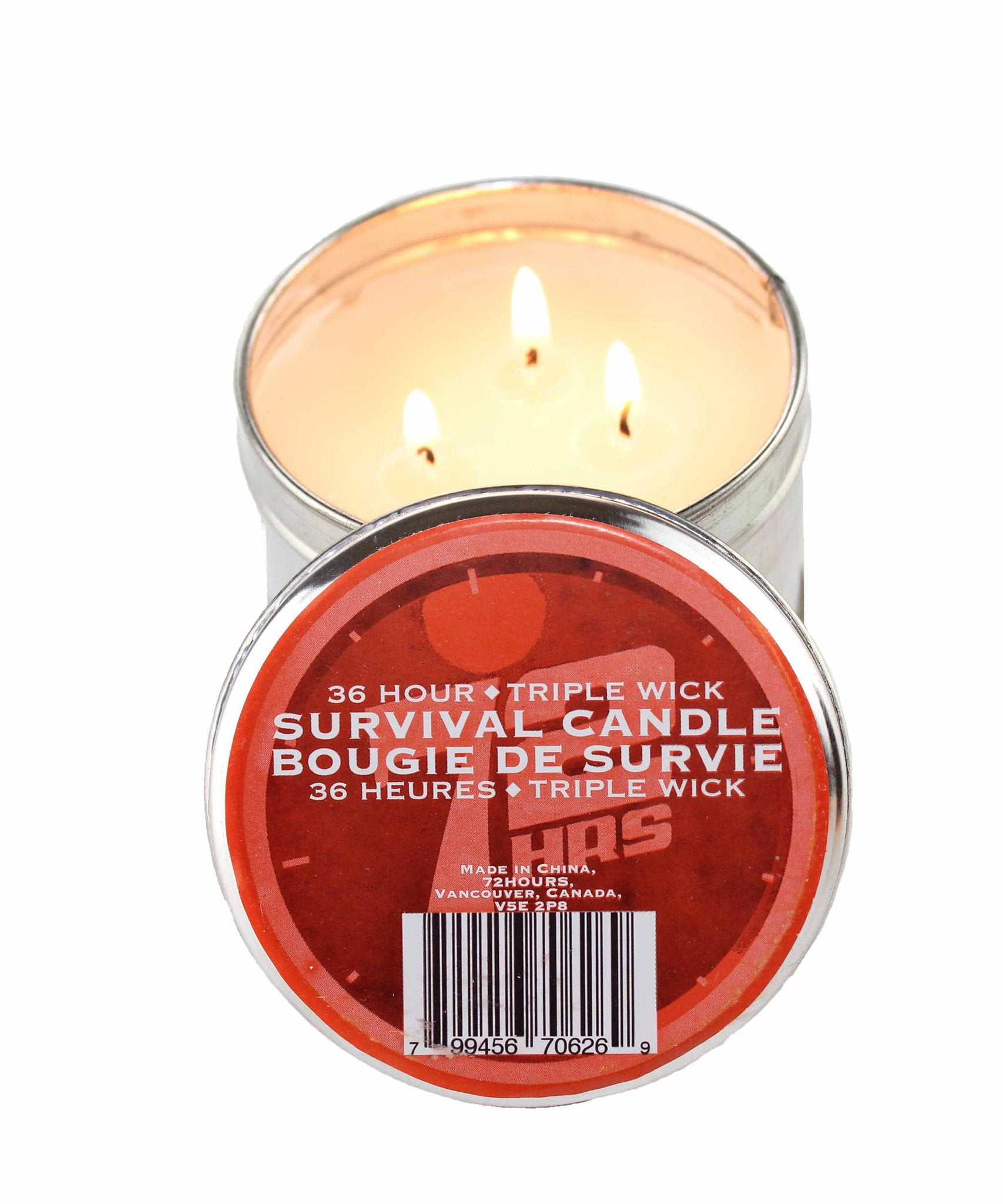 36 Hour Emergency Candles lit