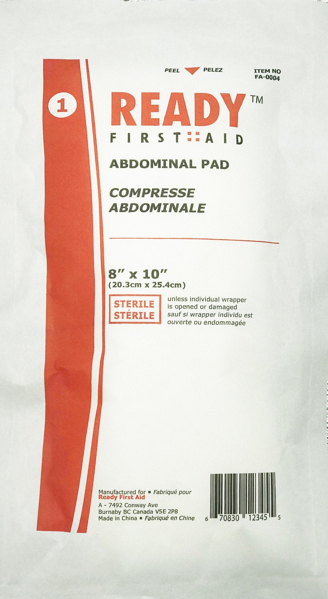 Abdominal/Combine Pad, 20.3 x 25.4 cm - Ready First Aid