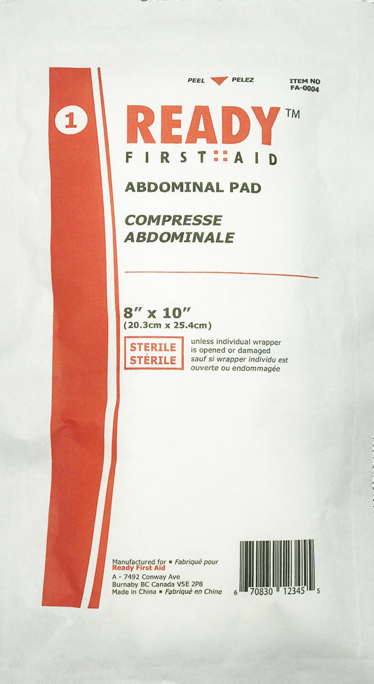 Abdominal/Combine Pad, 20.3 x 25.4 cm - Ready First Aid