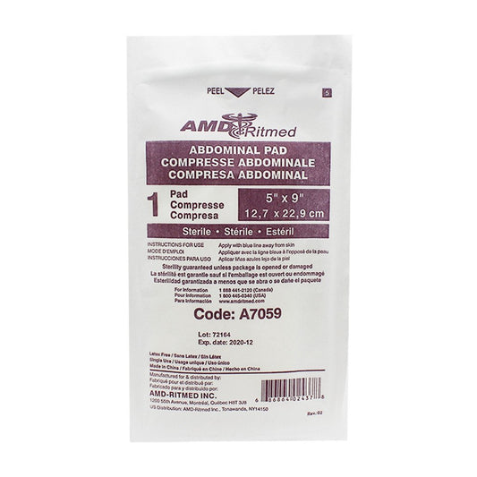 Abdominal Pads, Sterile, 12.7cm × 22.9cm - AMD Ritmed