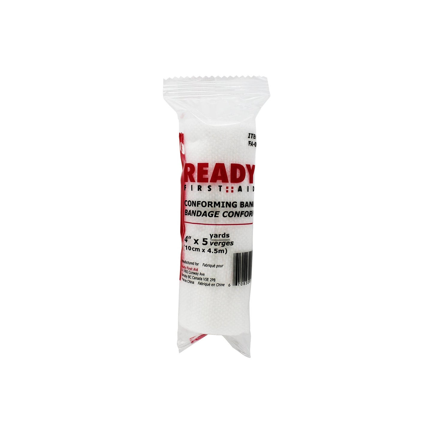 Conforming Stretch Bandage, 10.16cm x 4.5m - Ready First Aid