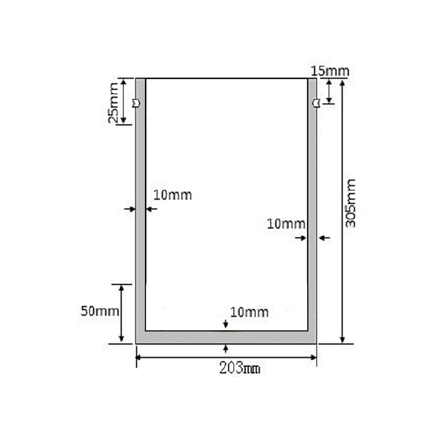 1/2 Gallon Mylar Bag (Without Ziplock) Case of 100  - 5.0 Mils: 20.30cm x 35.50cm (8 inches x 14 inches) measurements