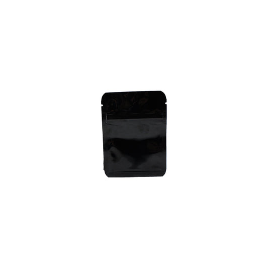 Black Shiny Mylar Bag - 5.0 Mil: 7.6cm x 10.2cm (3.75 inches x 4.0 inches)