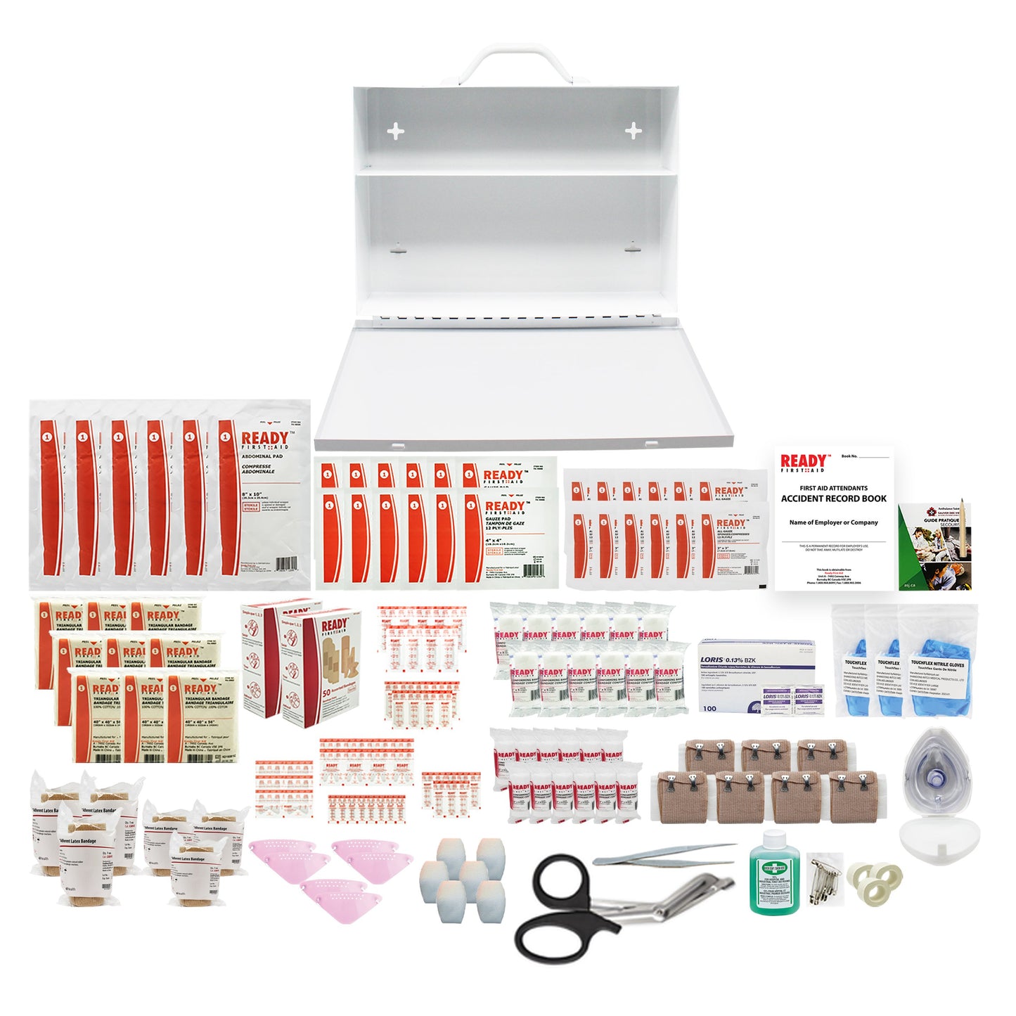 Saskatchewan 40+ Employees First Aid Kit Min. Requirements Metal Cabinet