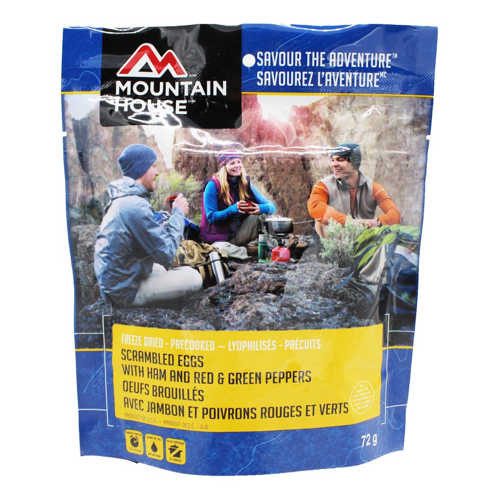 Mountain House Scrambled Eggs with Ham Red and Green Peppers PouchScrambled Eggs With Ham, Red and Green Peppers - One Serving (Mountain House®)Scrambled Eggs With Ham, Red and Green Peppers Pouch - One Serving (Mountain House®)