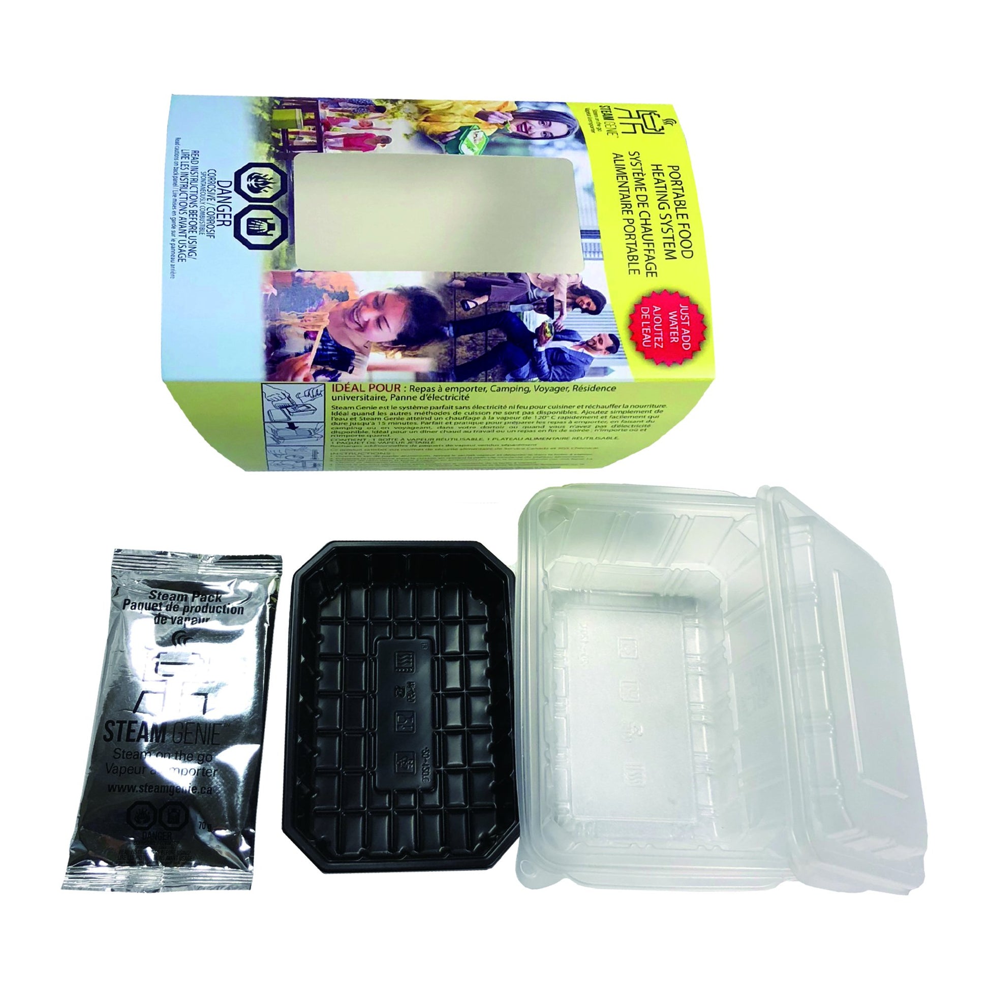 Steam Genie Kit Portable Food Heating System contents