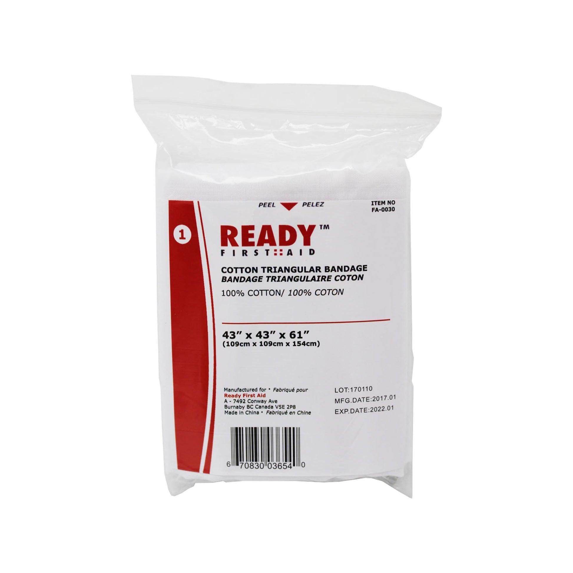Triangular Bandage with 2 pins (Bleach white)