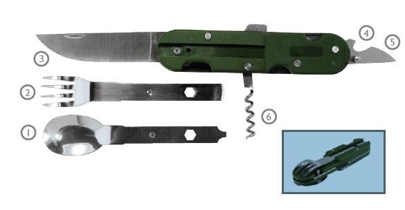 6-IN-1 Multi-Functional Camping Tool