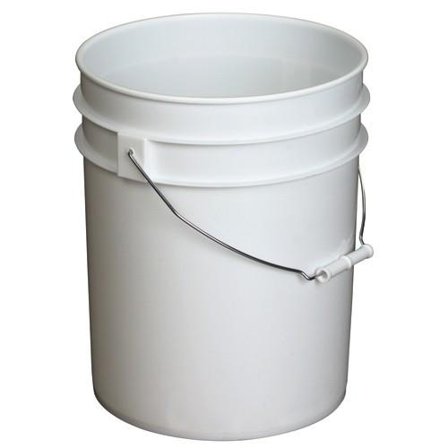 6 Gallon Food Grade Plastic White Buckets / Pail w/handle