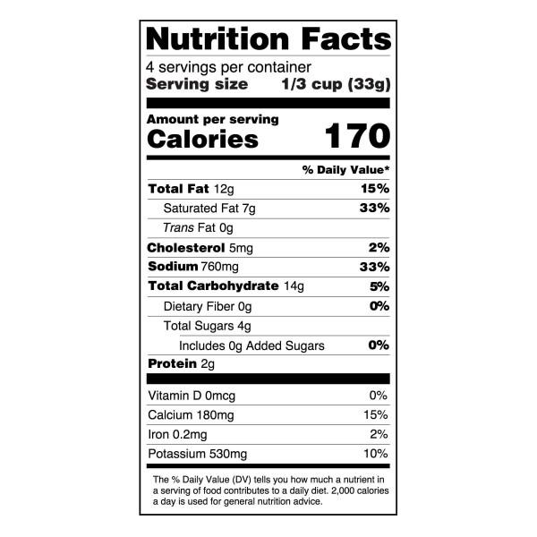 Nutritional Facts Organic White Cheddar Broccoli Soup